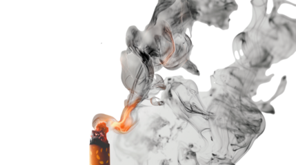 cigarette ashtray and smoke