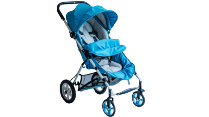 Baby stroller on transparent background