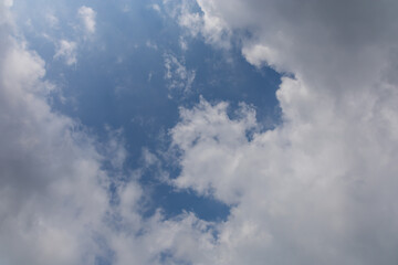 Obraz premium Blue sky with white clouds in sunny weather