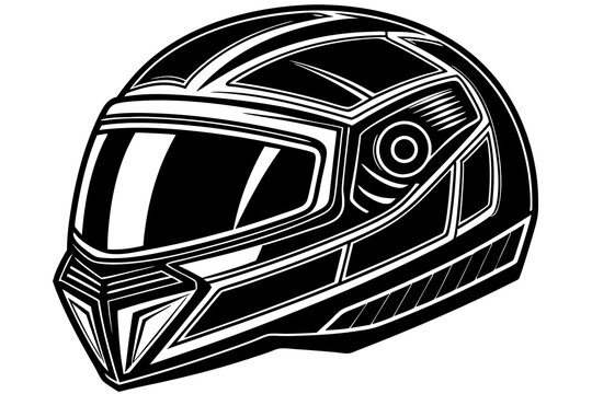 recommend clip art: Motorcycle helmet silhouette vector