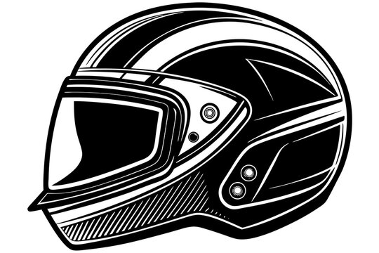 recommend clip art: Motorcycle helmet silhouette vector