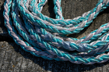 cordage nylon bleu et blanc 