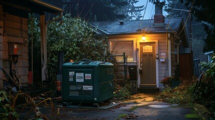 Safe Operation of Gasoline Generator Outdoors Near Home During Power Outage - Emergency Preparedness