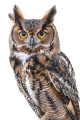 Obraz premium Owl with yellow eyes