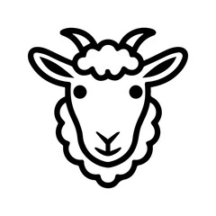 Sheep icon or modern line symbol. Vector line art and icon design with bold outline. Black and white Pixel Perfect minimalistic symbol isolated white background. Silhouette simple thin sign