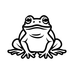 Frog icon or modern line symbol. Vector line art and icon design with bold outline. Black and white Pixel Perfect minimalistic symbol isolated white background. Silhouette simple thin sign