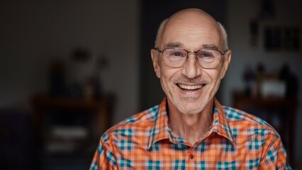 A man with glasses and a checkered shirt smiling, AI