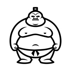 Sumo icon or modern line symbol. Vector line art and icon design with bold outline. Black and white Pixel Perfect minimalistic symbol isolated white background. Silhouette simple thin sign