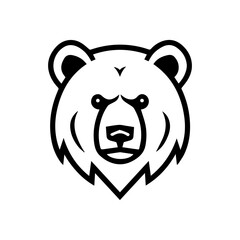 Bear icon or modern line symbol. Vector line art and icon design with bold outline. Black and white Pixel Perfect minimalistic symbol isolated white background. Silhouette simple thin sign