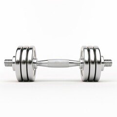 Fototapeta premium Metal Dumbbell on White Background for Fitness and Weightlifting Concepts