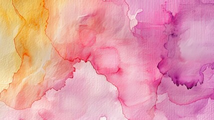 Abstract pink and yellow watercolor background. Pink and yellow watercolor background for design projects. Download this vibrant and colorful image for websites, social media, and more.