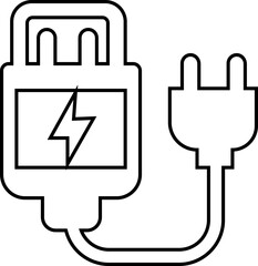 various charge icon line isolated on transparent background. charging vector format for various devices smartphone laptop tablet and smartwatch AC sockets with power plugs