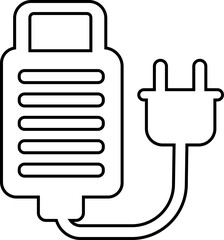 various charge icon line isolated on transparent background. charging vector format for various devices smartphone laptop tablet and smartwatch AC sockets with power plugs