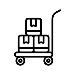 parcel sorting icon line vector design illustration template