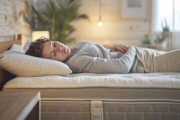 Serene Rest on High Quality Mattress in Modern Bedroom Setting