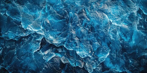 Obraz premium Blue Ice Covered Surface Close Up