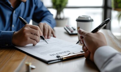 An insurance agent processing leads in an office setting