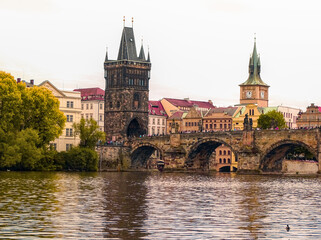 Charles Bridge view in Prague