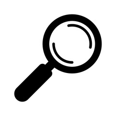 Magnifying glass icon, magnifier or loupe sign. Search icon.