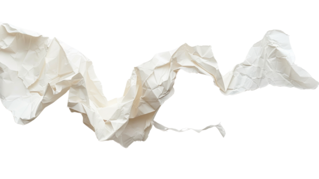A torn piece of paper fluttering in the wind, isolated on transparent background