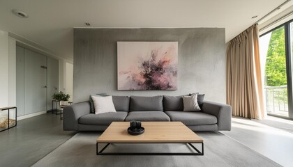 modern living room with fireplace