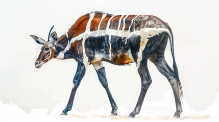 Obraz premium Large Antelope Watercolor Painting