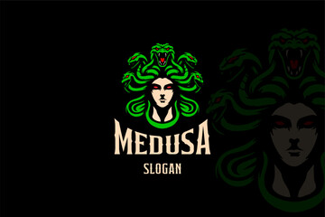 Medusa Mascot logo design vector