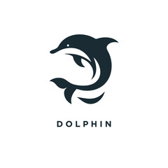 Obraz premium dolphin logo design icon template