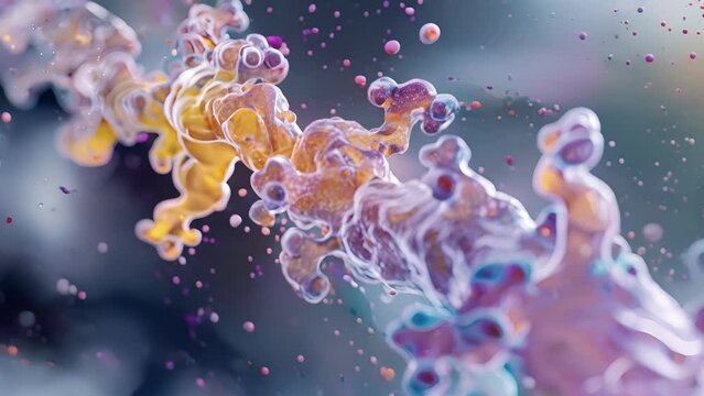 Electron microscopy animation of a protein kinase complex interacting with a receptor on the cell surface.