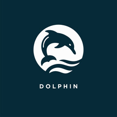 dolphin logo design icon template