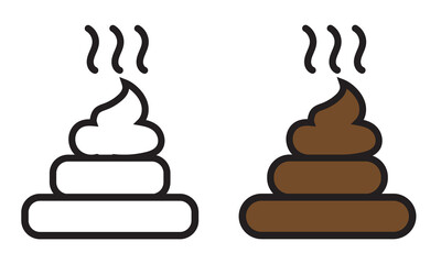 Poop vector set. Dog shit graphic. Animal poo icon.