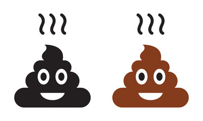 Poop vector set. Dog shit graphic. Animal poo icon.