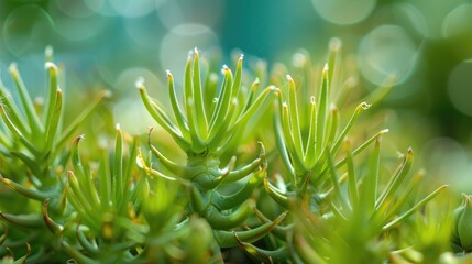 Close up of a Rhipsalis tucumenensis plant