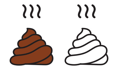 Poop icon collection. Dog shit vector icon. Animal poo symbol.