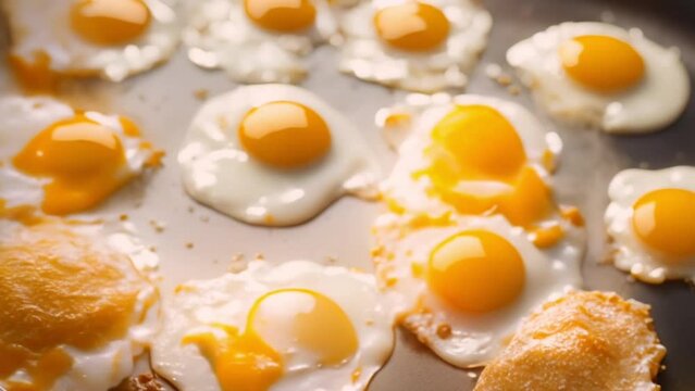 fried sunny side up egg in a frying pan