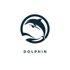 dolphin logo design icon template