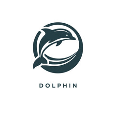 dolphin logo design icon template