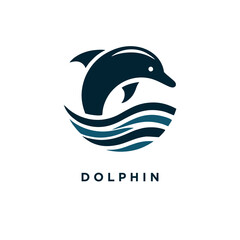 dolphin logo design icon template