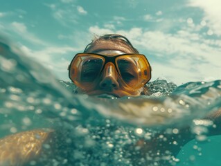 Fototapeta premium Swimmer in Ocean