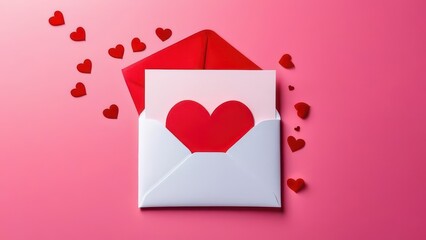 heart with gift boxes and rose flowers on pink background. Happy Valentine's day, love, romantic, Mother's day, birthday concept.