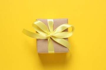 Beautiful gift on a colored background