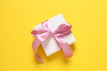 Beautiful gift on a colored background