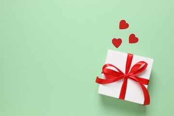 Beautiful gift on a colored background