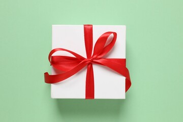 Beautiful gift on a colored background
