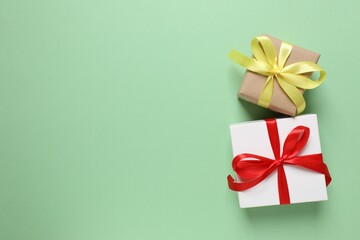 Beautiful gift on a colored background