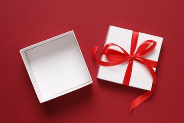 Beautiful gift on a colored background