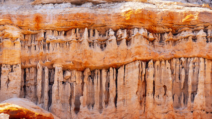 Sand stone rock formations at Red rock canyon state park in California.