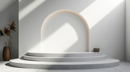 Fototapeta premium Minimalist podium with soft gradients and a stylish product