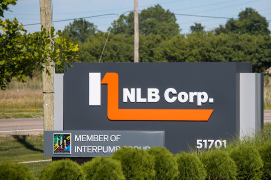 NLB Corp. signage in Lyon Township, Michigan. Manufactures and support innovative, Pressure washing , Pumps, Water jet units.