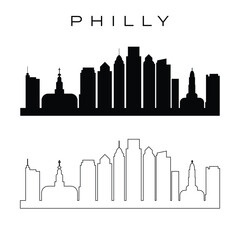 black silhouette and outline vector illustration clip art 